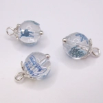 Dolls House Christmas Tree Decorations 6 Hand Decorated Miniature Baubles Blue Silver 1:12th Scale