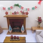 Dolls House Merry Christmas Garland Miniature Decoration 1:12 Scale