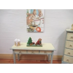 Dolls House Christmas Teddy Bear and Xmas Tree Miniature Ornament 1:12th Scale