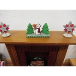 Dolls House Christmas Ornament Miniature Xmas Trees and Snowman Scene 1:12th Scale Decoration