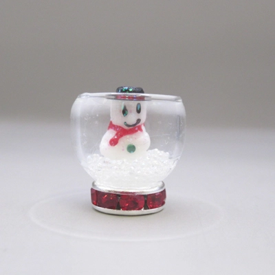 Dolls House Snowman in a Glass Bowl 1:12 Scale Miniature Christmas Decoration