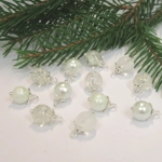 Dolls House Christmas Tree Decorations 12 Silver Miniature Baubles 1:12th Scale