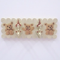 Dolls House Coat Hooks Teddy Bears Miniature Nursery Clothes Towel Wall Rail 1:12 Scale