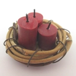 Dolls House Red Candles in a Basket Miniature Decor Accessory 1:12 Scale