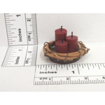 Dolls House Red Candles in a Basket Miniature Decor Accessory 1:12 Scale