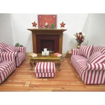 Dolls House Candles on a Brass Coloured Decorated Oval Tray 1:12 Scale Miniature Accessories