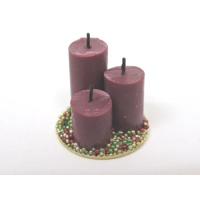 Dolls House Candles on a Gold Coloured Tray Miniature Accessory 1:12 Scale