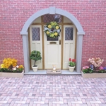 Dolls House Wreath Yellow Roses with Bows 1:12th Scale Miniature Door Decoration