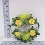 Dolls House Wreath Yellow Roses with Bows 1:12th Scale Miniature Door Decoration