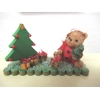 Dolls House Christmas Teddy Bear and Xmas Tree Miniature Ornament 1:12th Scale