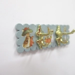 Dolls House Coat Rack Hooks Peter Rabbit Blue Nursery Miniature Clothes Robe Towel 1:12 Scale