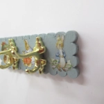 Dolls House Coat Rack Hooks Peter Rabbit Blue Nursery Miniature Clothes Robe Towel 1:12 Scale