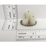 Dolls House Candles on a Brass Coloured Decorated Oval Tray 1:12 Scale Miniature Accessories