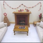 Dolls House Christmas Garland Red Silver 1:12th Scale Xmas Decoration