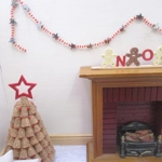 Dolls House Christmas Garland Red Silver 1:12th Scale Xmas Decoration