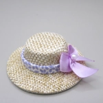 Dolls House Hat Lilac Ribbon and Satin Bow Miniature Clothes 1:12 Scale