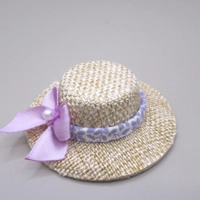 Dolls House Hat Lilac Ribbon and Satin Bow Miniature Clothes 1:12 Scale