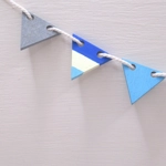 Dolls House Bunting Miniature Seaside Beach House Hut 10 Wood Flags 1:12 Scale