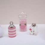 Dolls House Towels 4 Pink & White with Miniature Bath Salts and Ornament Jars 1:12th Scale Bathroom