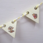 Dolls House Nursery Bunting Winnie the Pooh 8 Miniature Wood Flags 1:12 Scale