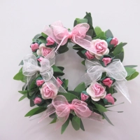 Dolls House Wreath Pink & White Flowers and Bows 1:12th Sc..