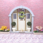 Dolls House Wreath Yellow Roses with Bows 1:12th Scale Miniature Door Decoration