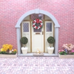 Dolls House Wreath Hearts and Roses Miniature Door Decoration 1:12th Scale