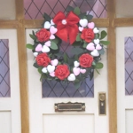 Dolls House Wreath Hearts and Roses Miniature Door Decoration 1:12th Scale