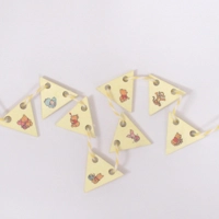 Dolls House Nursery Bunting Winnie the Pooh 8 Miniature Wood Flags 1:12 Scale