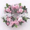 Dolls House Wreath Pink & White Flowers and Bows 1:12th Scale Miniature Door Decoration