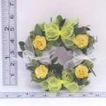 Dolls House Wreath Yellow Roses with Bows 1:12th Scale Miniature Door Decoration
