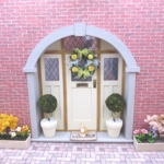 Dolls House Wreath Yellow Roses with Bows 1:12th Scale Miniature Door Decoration