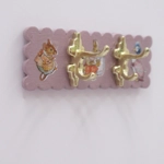 Dolls House Coat Rack Hooks Peter Rabbit Pink Nursery Miniature Clothes Robe Towel 1:12 Scale