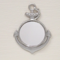 Dolls House Mirror Anchor Shape Nautical Beach Theme Frame Painted Silver Miniature 1:12th Scale