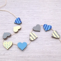 Dolls House Hearts Bunting Miniature Seaside Beach Hut Decoration 1:12 Scale