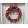 Dolls House Christmas Wreath Beaded Garland & Stars with Tartan Bow 1:12 Scale Miniature Door Decor