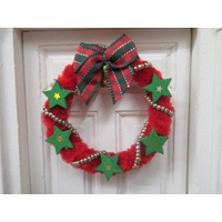Dolls House Christmas Wreath Beaded Garland & Stars with T..