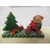 Dolls House Christmas Teddy Bear and Xmas Tree Miniature Ornament 1:12th Scale