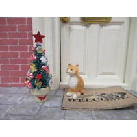 Miniature Candy Cane Christmas Tree in a Cream Pot 1:12 Scale Dolls House Xmas