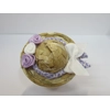 Miniature Straw Hat Lilac Trim and Satin Rose Buds & Bow Dolls House Clothes Accessory 1:12 Scale