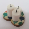 Dolls House Candles on Apple Design Wood Heart 1:12 Scale Miniature Accessories