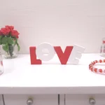 Dolls House Love Word Red and White 12th Scale Miniature Bedroom Lounge Decor