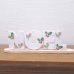 Dolls House Noel Word White Decorated 1:12 Scale Christmas Ornament