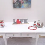Dolls House Love Word Ornament Hand Painted Red and Grey 1:12th Scale Miniature