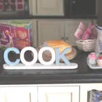 Dolls House Cook Word Miniature Blue White Decor 1:12th Scale Kitchen