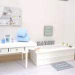 Dolls House BATHE Word Blue Letters 1:12 Scale Bathroom Miniature