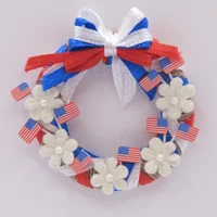Dolls House Wreath 4th July USA Flag Miniature Door Decora..