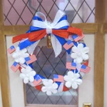 Dolls House Wreath 4th July USA Flag Miniature Door Decoration 1:12 Scale