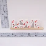 Dolls House Love Word White with Roses & Hearts Miniature Decor 12th Scale