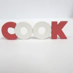 Dolls House Cook Word Miniature Kitchen Decor Red & White 1:12th Scale